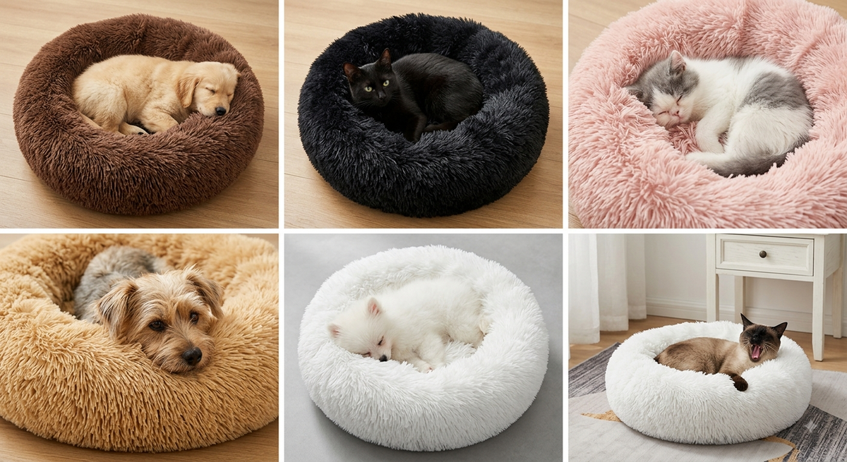 Runde Hunde und Katzenbett